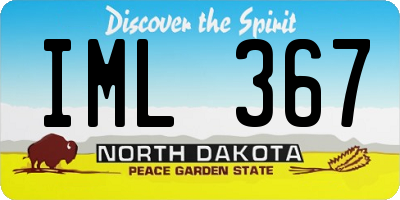 ND license plate IML367