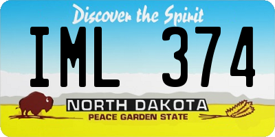 ND license plate IML374