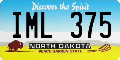 ND license plate IML375