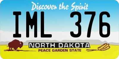 ND license plate IML376