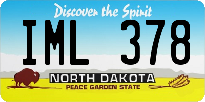ND license plate IML378