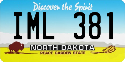 ND license plate IML381