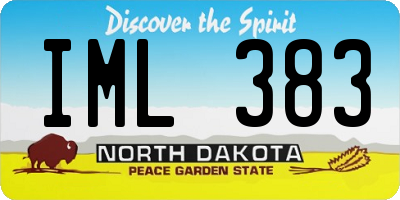 ND license plate IML383