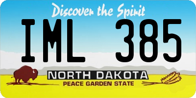 ND license plate IML385