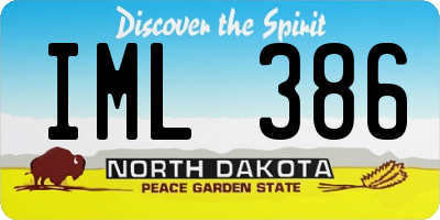 ND license plate IML386