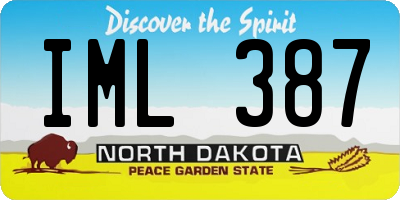 ND license plate IML387