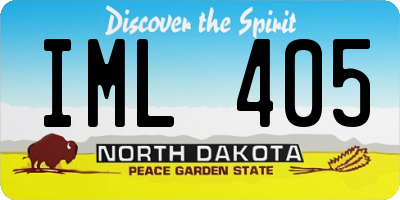 ND license plate IML405