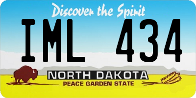 ND license plate IML434
