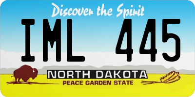 ND license plate IML445