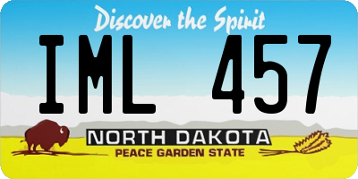 ND license plate IML457