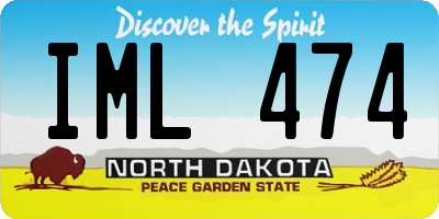ND license plate IML474