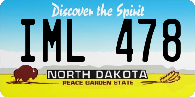 ND license plate IML478