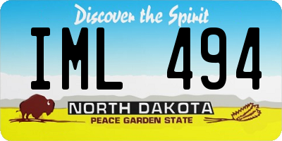 ND license plate IML494