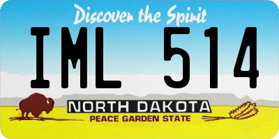 ND license plate IML514