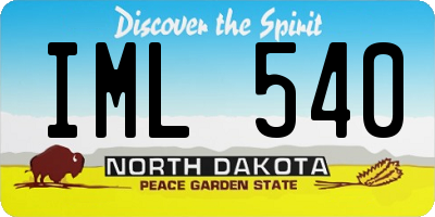 ND license plate IML540