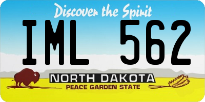 ND license plate IML562