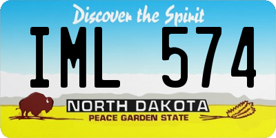 ND license plate IML574