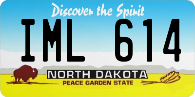 ND license plate IML614