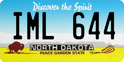 ND license plate IML644