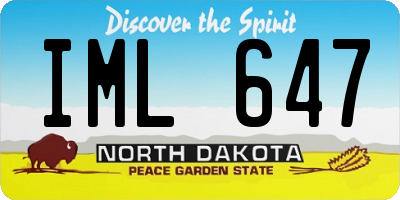 ND license plate IML647