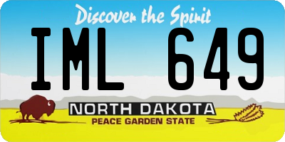 ND license plate IML649