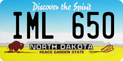 ND license plate IML650