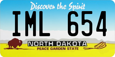 ND license plate IML654
