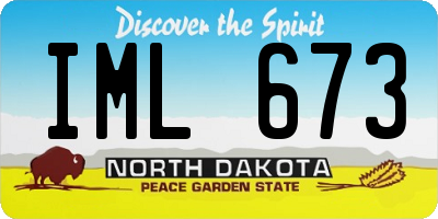 ND license plate IML673