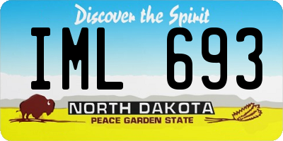 ND license plate IML693