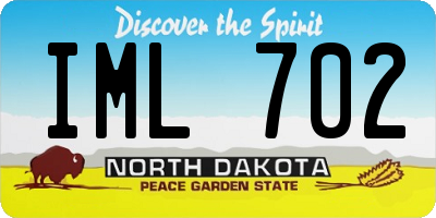 ND license plate IML702