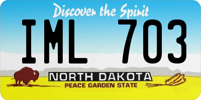 ND license plate IML703