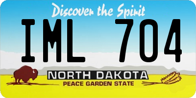 ND license plate IML704