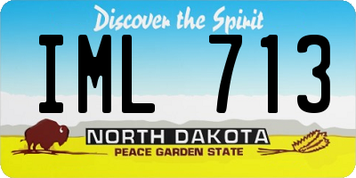 ND license plate IML713