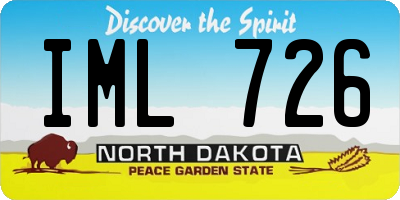 ND license plate IML726