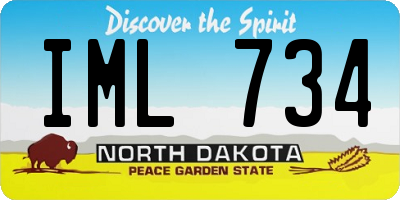 ND license plate IML734