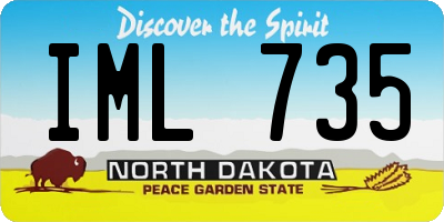 ND license plate IML735