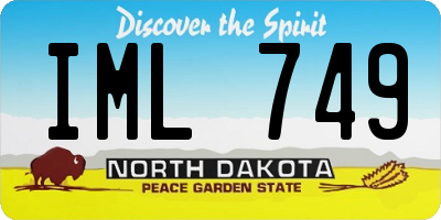 ND license plate IML749
