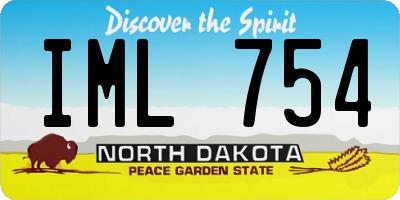 ND license plate IML754