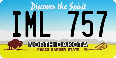 ND license plate IML757