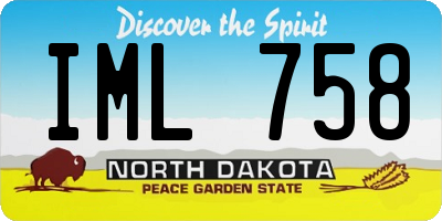ND license plate IML758