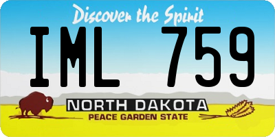 ND license plate IML759