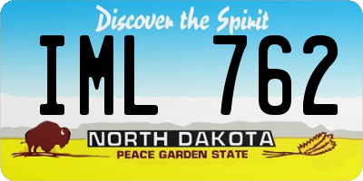 ND license plate IML762