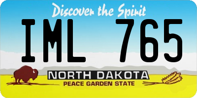ND license plate IML765