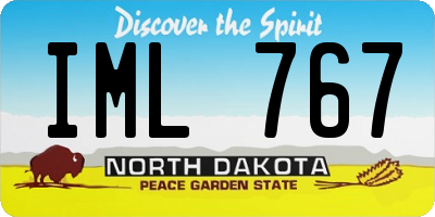 ND license plate IML767