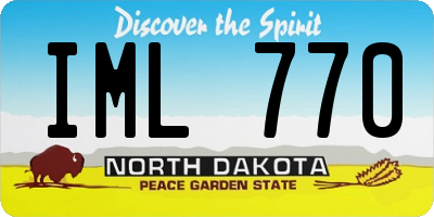 ND license plate IML770