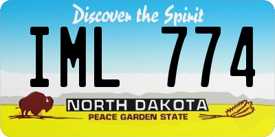 ND license plate IML774