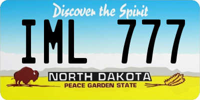 ND license plate IML777
