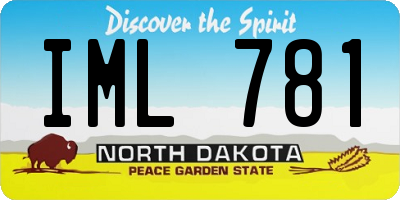 ND license plate IML781