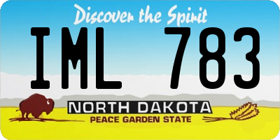 ND license plate IML783