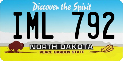 ND license plate IML792
